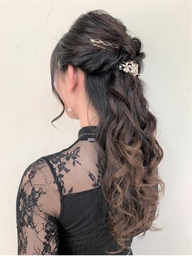 アップル(APPLE) ロング★ハーフアップ