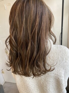 ヘアーエポック(hair epoque) 大人かわいい小顔ハイライトグラデーション_アッシュグレージュ_