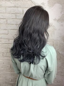 アジールヘア 北千住駅西口店(agir hair) ネイビーハイライトグラデーション【北千住】ブリーチ北千住