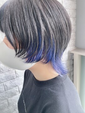 リアイス(Re:ICE) ミニウルフ/くすみブルー/流れるレイヤー/インナーハイライト