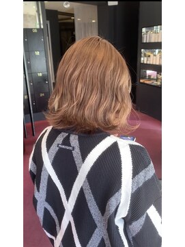 アース 鈴鹿店(HAIR&MAKE EARTH) ミルクティーブラウン×波巻きボブ