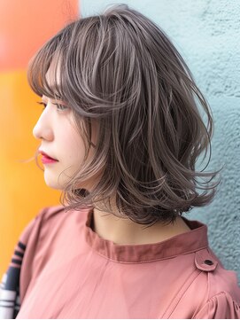 アルトリスト(Altruist Aging×HAIR&SPA) ★ダークアッシュ大人ガーリーボブ着物ミディアムレイヤーカット