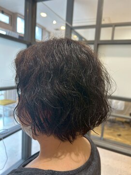 ヘア ルーナ バイ アプリーレ(hair lune by Aprire) 大人可愛い小顔前下がりワンサイドショートパーマ20代30代