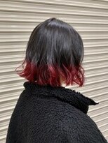 ボタニウム バイ アールサロン(BOTANIUM by RrSALON)&nbsp;レッド×エンドカラーグラデーションカラー×切りっぱなしボブ☆