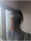 シンプルハーフアップスタイル
