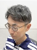 ツイスパ/刈り上げアップバング/波折パーマベリーショート