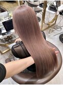ミディアムヘアデザインカラーフェイスフレーミング暗めカラー