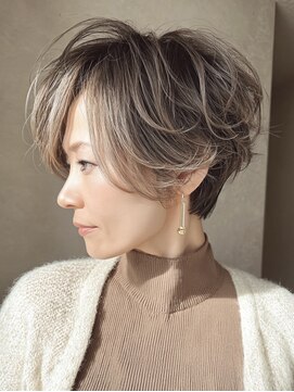 ハーツ(Heart's) 大人ショート白髪ぼかし脱白髪染めハイライト40代50代60代