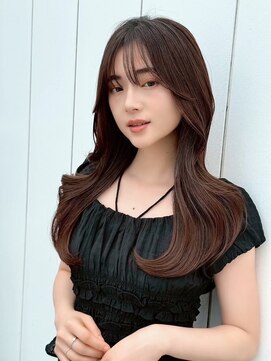 ルームバイシー 新宿(Loom. by Sea) ココアベージュ×レイヤー[小顔/黒髪/オリーブグレー]