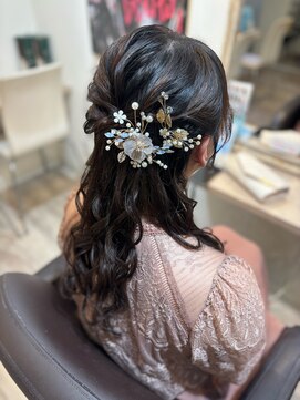 華やかハーフアップ