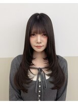 ボヌール 銀座並木通り店(Bonheur)&nbsp;ロングレイヤー/顔まわりレイヤー/ワンカール/顔まわりカット