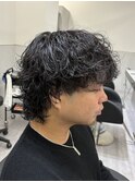 前髪下ろしの色気ウルフパーマ