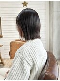 切りっぱなしボブ/ぱつっとボブ/インナーカラー
