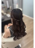ねじりハーフアップ
