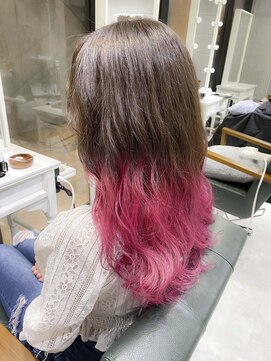 デイズ(days) 夏カラー毛先ピンクカラーバター☆アッシュグラデーションカラー