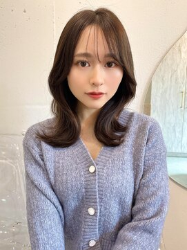 ルームバイシー 新宿(Loom. by Sea) 韓国風前髪/シルキーベージュ/くびれヘア/斜めバング