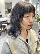 フィルムス 表参道(FILMS)&nbsp;レイヤーカット/ウェットへア/オリーブベージュ/表参道