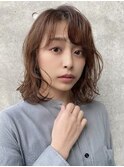★わとわ大人ウルフパーマアッシュカラーデフレアバングうる艶髪