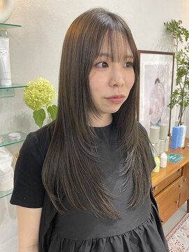 ヘアー アイス カンナ(HAIR ICI Canna) 顔周りレイヤーが可愛いオリーブグレージュカラー［haru］