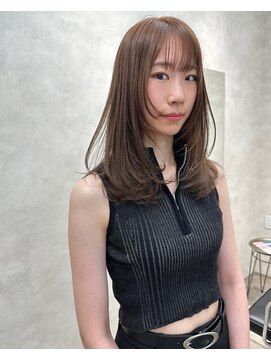 オンドバイサク(ondo by Saku) 顔周りレイヤー/透明感カラー/寒色ベージュ/レイヤー/20代