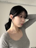 ヨーク(YOKE)&nbsp;ミディアムレイヤー韓国ヘア前髪顔周りカットディープグレー