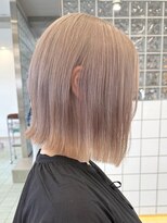 サンクプロジェクト(cinq PROJECT) ハイトーン切りっぱなしショートボブミルクティーピンクベージュ