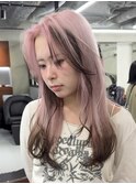 ピンクダブルカラーミルクティーホワイトパープルハイトーン韓国