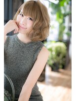 エヌアンドエーコンティ(N&A CONTi)&nbsp;大人ガーリー×キャメルベージュ×ボブショート×カールスタイル