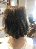 切りっぱなしボブ&ライトグレー