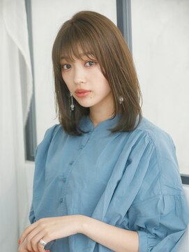 オーブ ヘアー ハンナ 名取店(AUBE HAIR hanna) 【AUBE HAIR】ショコラブラウン_セミディヘア