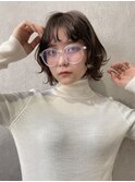 ショートボブウルフくせ毛風くるくるニュアンス毛先パーマ