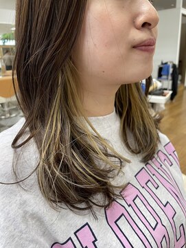 プランタン(Printemps) ナチュラルモードブラウンベージュイヤリングカラーウェーブ