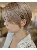 人気ショート/20代/30代/40代/ベージュ/ミルクティー/藤本