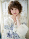 mod's姪浜/カーキベージュフレンチカジュアル大人ボブパーマh