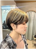 ★マッシュショートデザインカラーがかわいい!アンブレラカラー