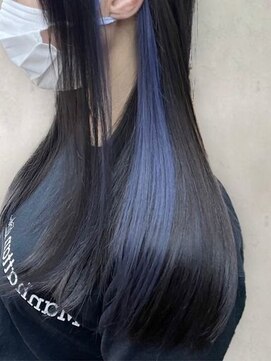 アース 湘南台店(HAIR&MAKE EARTH) 20代30代大人かわいいイヤリングカラーストレートブルーカラー