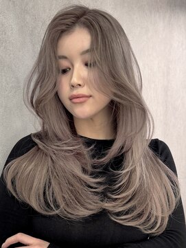 ロウル 渋谷(LOWRL) グレージュレイヤー/似合わせカット/ウェーブミディアム/渋谷
