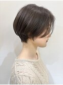 大人可愛いハンサムショート マロンベージュ くすみベージュ