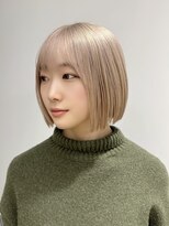 サンク 原宿 表参道(cinq)&nbsp;ミルクティーグレージュカラーアッシュグレーベージュカラーボブ