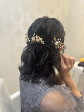 20代30代ふわふわハーフアップヘアセット