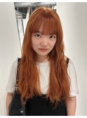 ブリーチカラーダブルカラーオレンジカラー暖色系カラーレイヤー