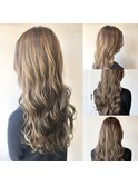 ハイライトローライトロングヘアー