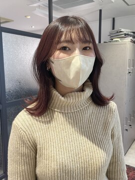 ヨーク(YOKE) 【 YOKE 】大人かわいい暖色ピンクブラウン小顔レイヤー韓国