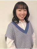 韓国風外巻きミディアムスタイル！