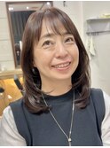 大人かわいい前髪カット顔周りカット美髪ネビージュ