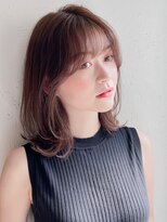 愛されこなれミディ前髪ワンカール似合わせカット外ハネボブ
