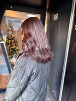 アオ(ao.)&nbsp;ブリーチなしピンク顔まわりレイヤー韓国前髪あり