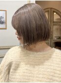 ボブ×ミルクティーベージュ