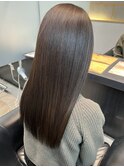 オリーブグレージュ×髪質改善ストレート