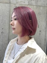 ★ハイトーンカラー韓国ヘア顔周りレイヤーカットピンクベージュ